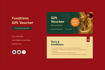 Foodtiens - Gift Voucher, a Print Template by Fannan Studio