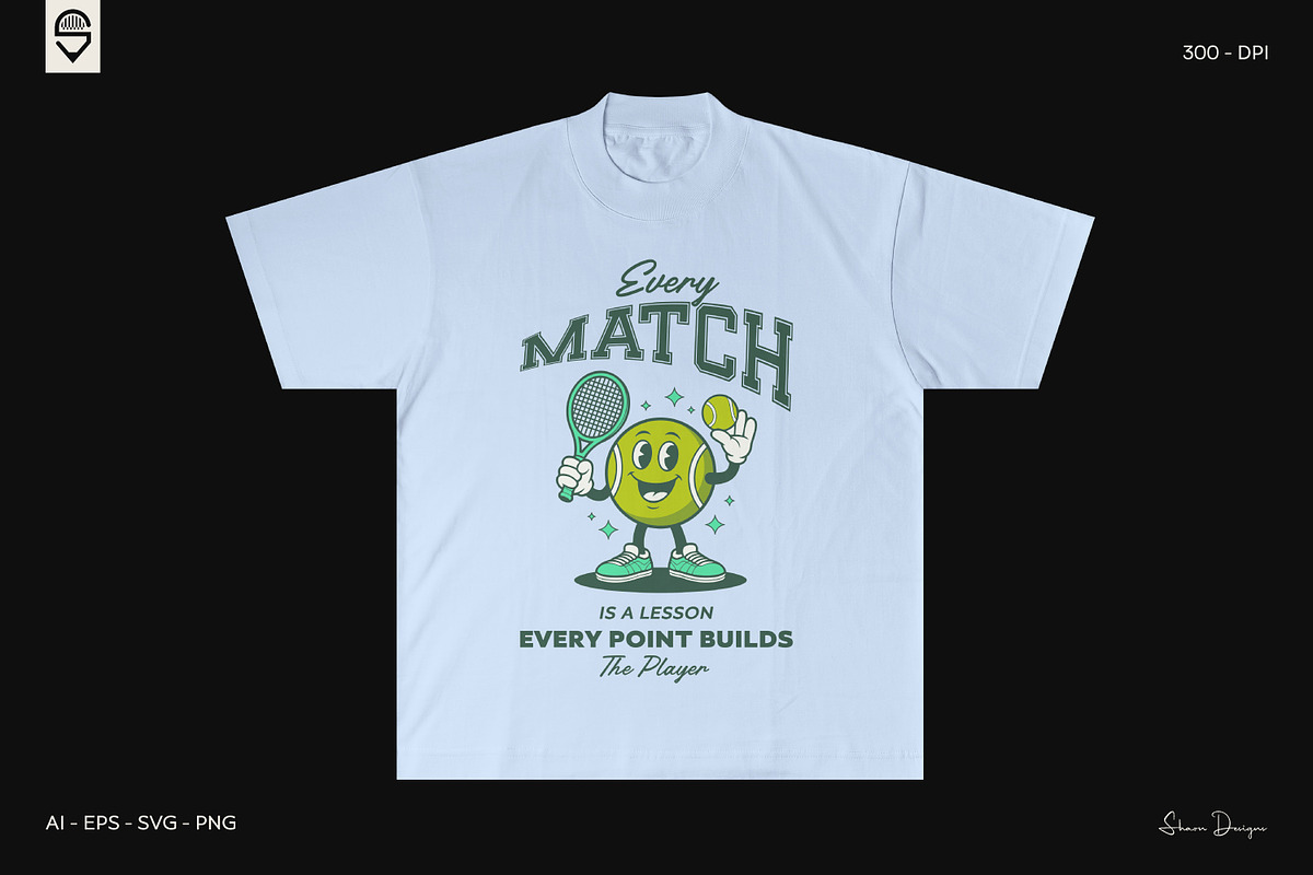 Retro Tennis Ball T-Shirt Bundle, a Sport Illustration by shaondesigns (Photo 3 of 5)