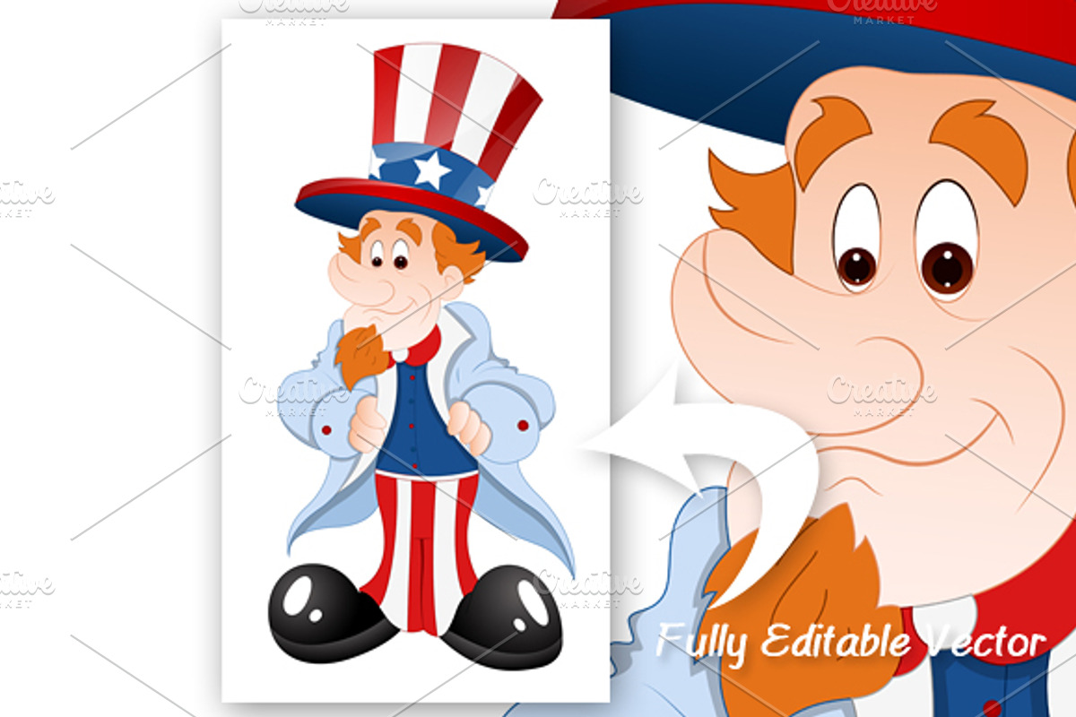 Uncle Sam - 4th of July Cartoon