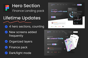 Finance hero landing page UI KIT