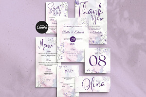 Lavender Wildflower Wedding Suite, an Invitation Template by Arslan