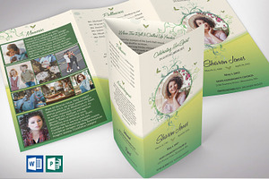 Green Legal Trifold Funeral Program