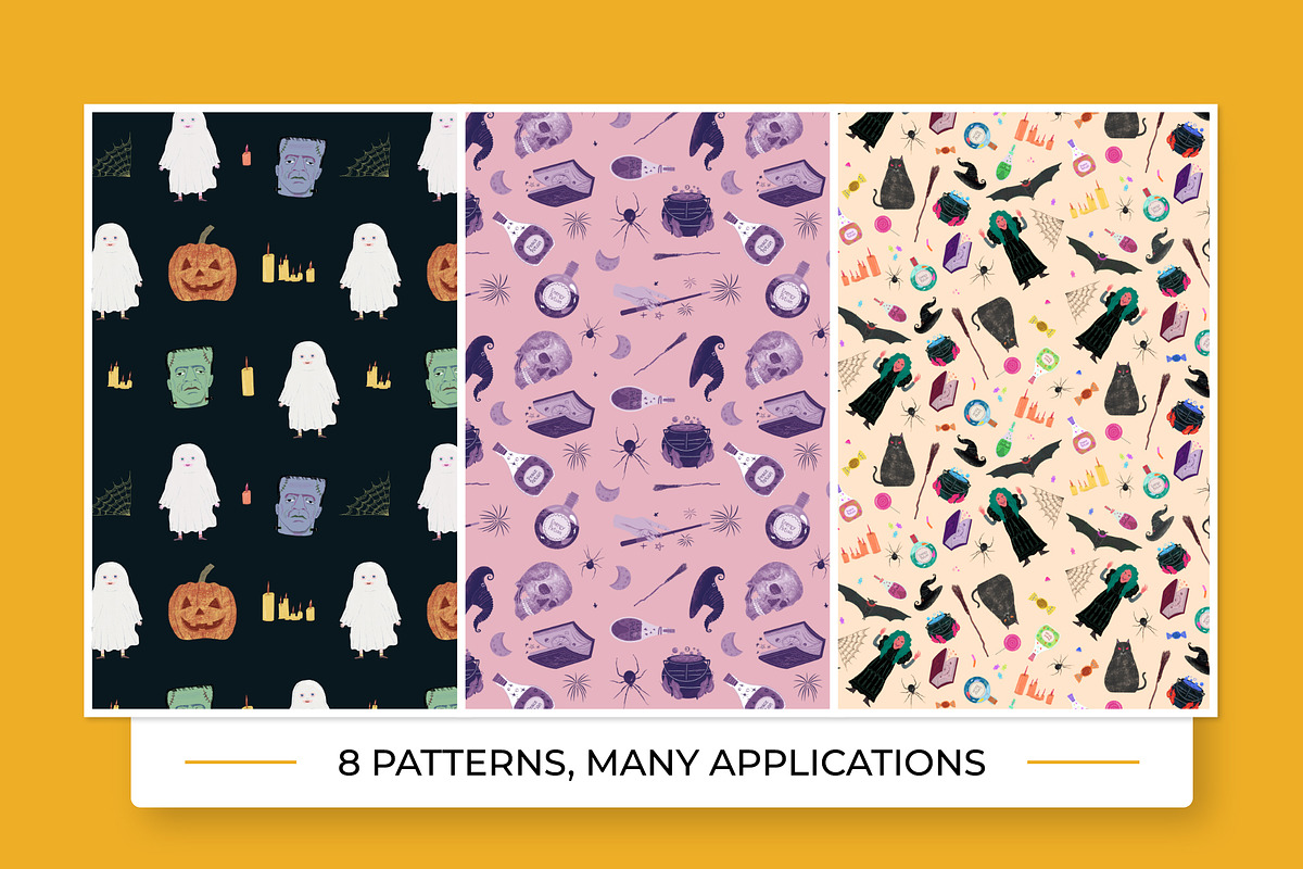 My Halloween: 8 Patterns, 28 motifs, a Pattern Graphic by Mente Volante Studio (Photo 4 of 12)