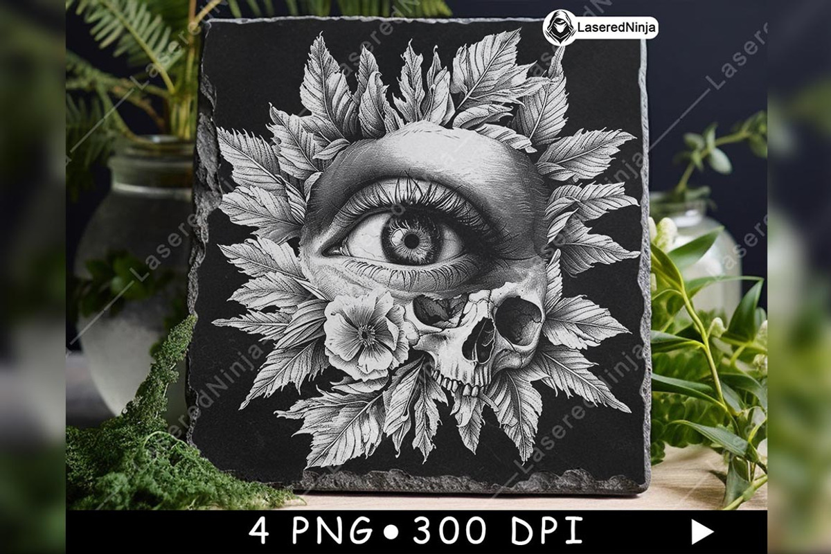 Eye Leaves Skulls Creepy Mysterious, a Background Graphic by LaseredNinja (Photo 4 of 7)