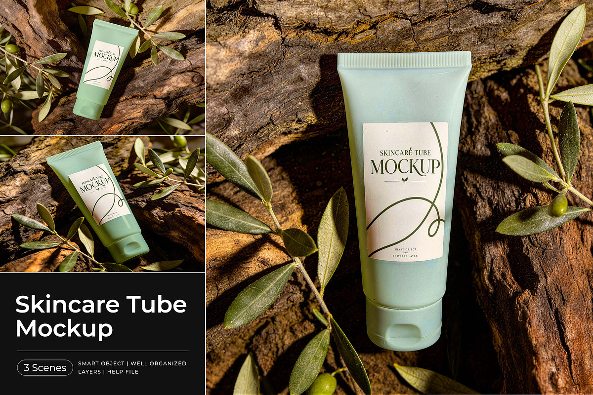 Natural Skincare Tube Mockup, a Packaging Mockup by Pitchlook.Studio (Photo 1 of 4)