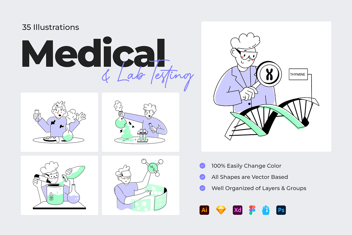Medical and Lab Testing Illustration, a Person Illustration by Prosymbols (Photo 1 of 6)