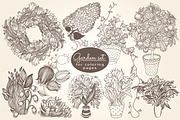 Vintage GARDEN for coloring pages, a Decorative Illustration by ekaart (Thumbnail 1 of 10)