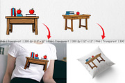 Teacher Desk Clipart, a Graphic by Artnoy (Thumbnail 3 of 5)