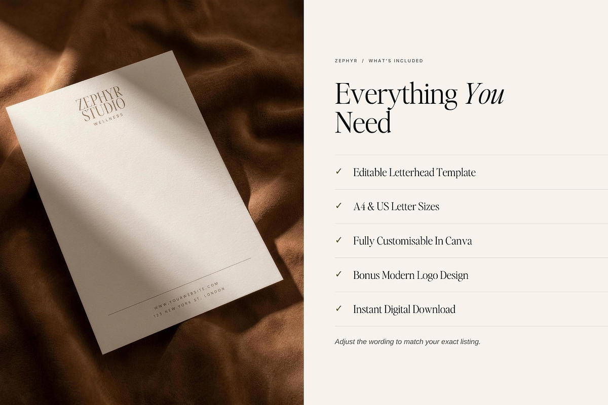 Modern Letterhead Set | Zephyr, a Branding & Logo Template by Adam and Grace (Photo 14 of 15)