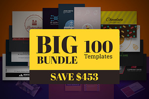 100 Business Card Template Bundle, a Business Card Template by Smashing_Studio