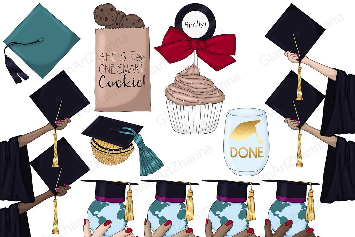 Graduation Clipart, an Education Illustration by GlamArtZhanna (Photo 3 of 7)