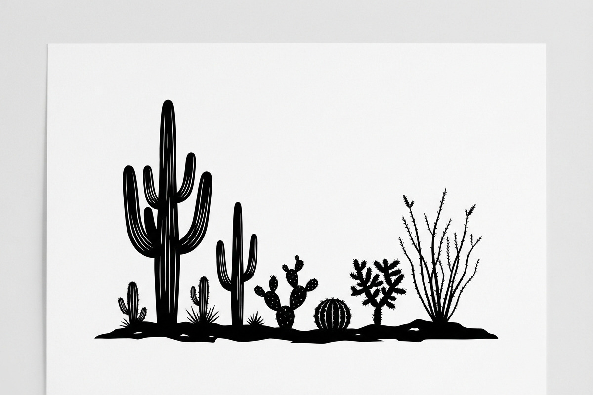 60 Desert Cactus Floral Silhouette, a Seasonal Illustration by Amazin_art (Photo 21 of 24)