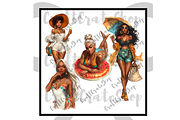 Black Woman Summer clipart, an Illustration by CraftCrateShop (Thumbnail 6 of 7)