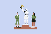 AI Robot vs Humanity Illustration, a Technology Illustration by Jump Studio (Thumbnail 9 of 10)