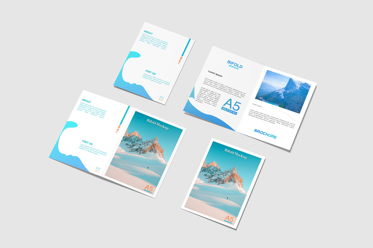 A5 Bifold Brochure Mockup, a Print Template by rahmatmoscae (Photo 1 of 8)
