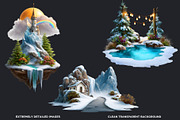 Watercolor Winter Scenes Cliparts, a Seasonal Illustration by ThatsDesignArt (Thumbnail 3 of 17)