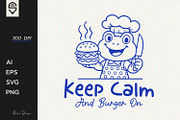 Funny burger chef cartoon design, a Food Illustration by shaondesigns (Thumbnail 1 of 4)