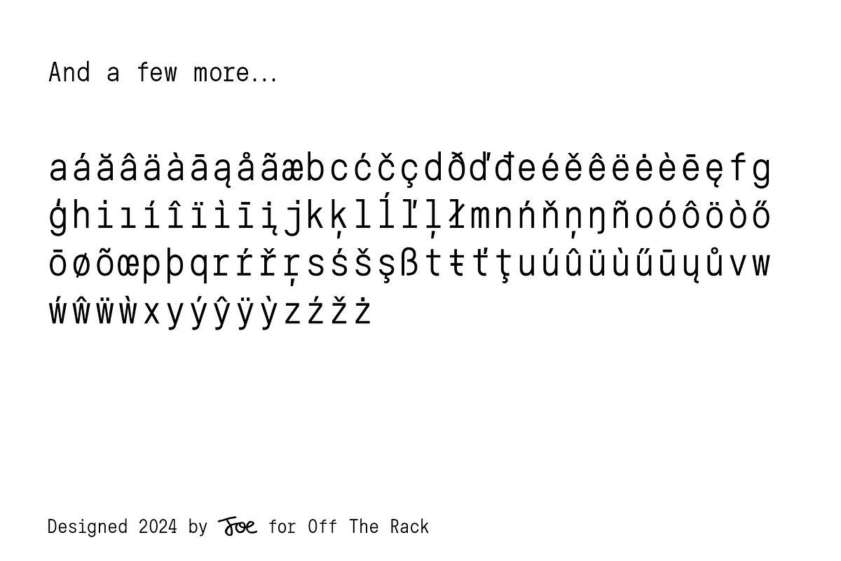Pins N Needles Monospace Font, a Sans Serif Font by Off The Rack © (Photo 5 of 7)