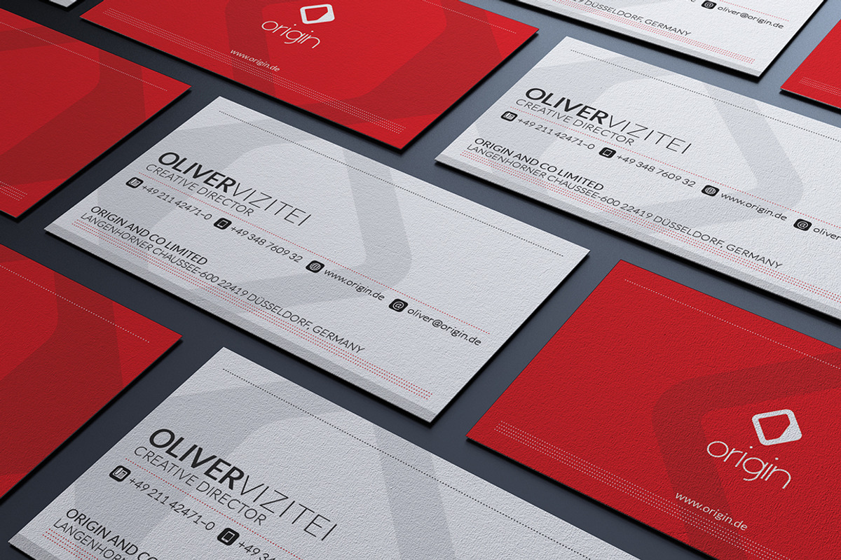Modern Red Business Card, a Business Card Template by Marvel (Photo 1 of 4)