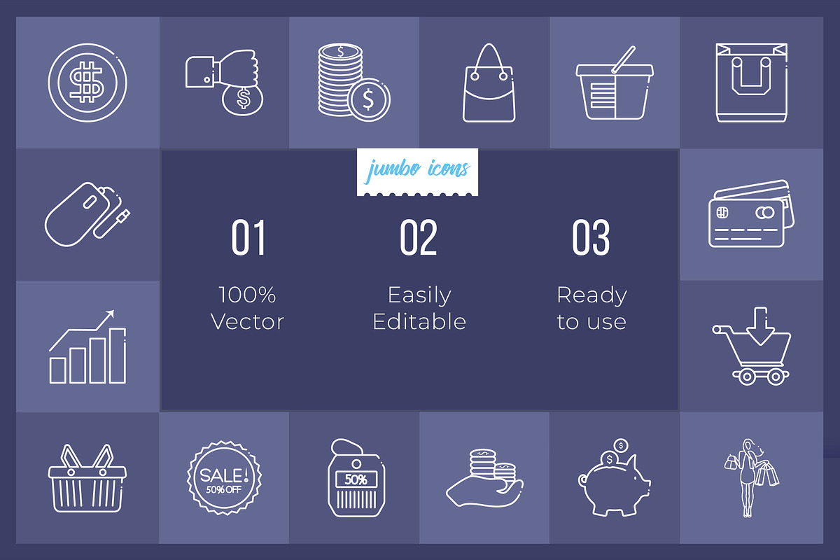 Commerce-Shopping Line Icons V2, an Outline Icon by Jumbo Icons (Photo 2 of 5)