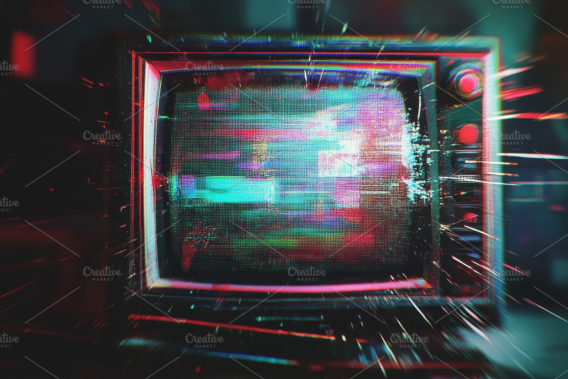 Retro glitch noise textured TV scree, a Photo by Iftikhar Alam