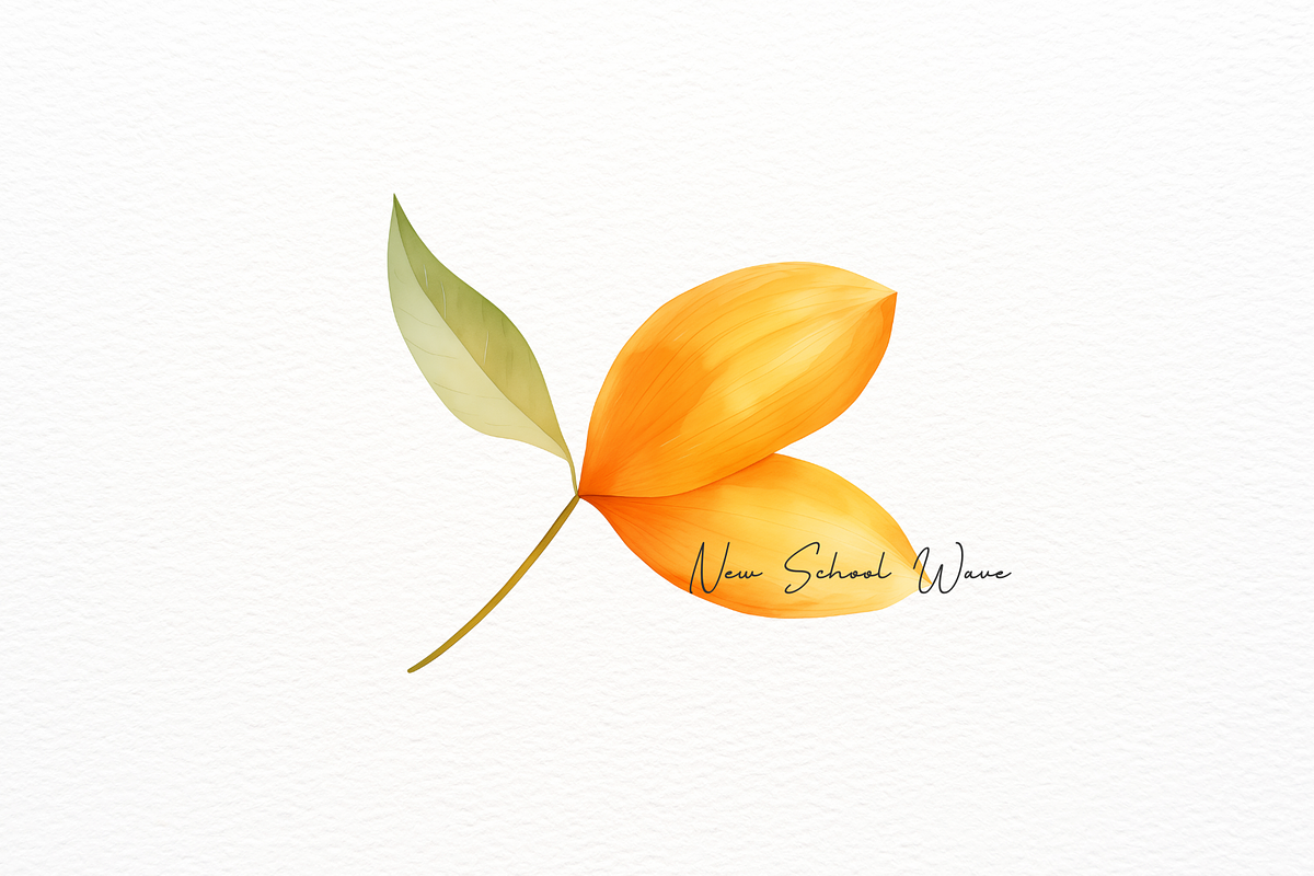 Orange Flower and Leaf Watercolor, a Decorative Illustration by New-School-Wave (Photo 3 of 5)