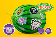 Watermelon Sticker Mockup –Smart PSD, a Household Mockup by Little Type Factory (Thumbnail 1 of 6)
