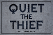 Quiet the Thief - Outlined Wide, a Serif Font by TypeKatsu (Thumbnail 1 of 3)