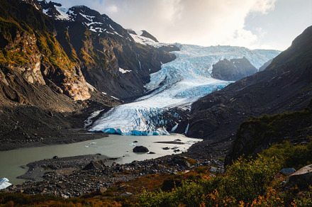melting glacier AI generated