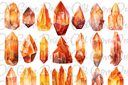 Watercolor Crystal Clipart Bundle, an Object Illustration by Old Grove Designs (Thumbnail 5 of 7)