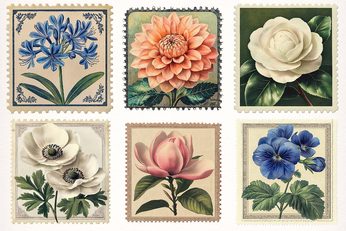 Flowers Stamp Postage Clipart, a Transportation Illustration by Digital Artistic99 (Photo 3 of 10)