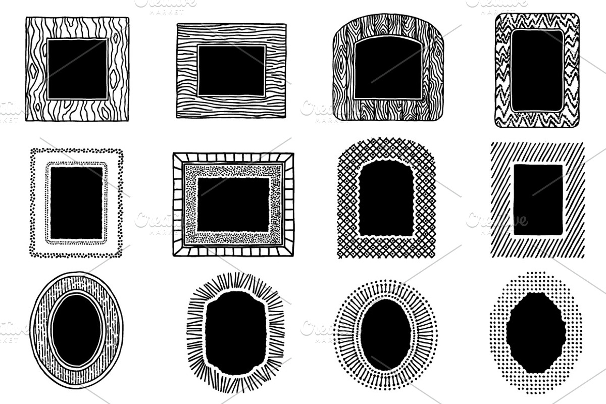 Hand Drawn Vector Frames Pack 4 preview 5