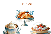 Watercolor Brunch Clipart blueberry, a Food Illustration by VM PARTYS  BY TAIRUMA (Thumbnail 5 of 10)