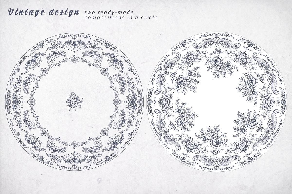 Vintage Vector Frames & Borders, a Decorative Illustration by Molly art (Photo 8 of 9)