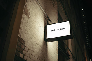 Rectangle Light box shop sign mockup