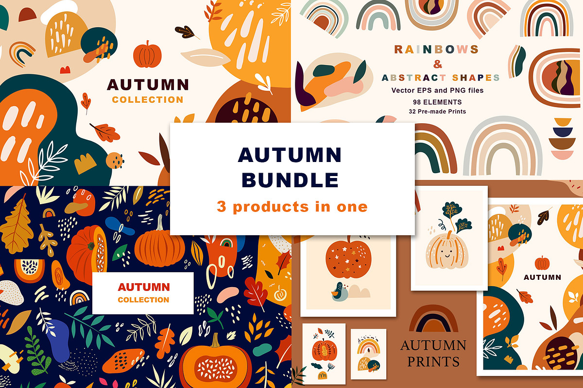 Autumn Bundle, a Decorative Illustration by MoleskoStudio (Photo 1 of 30)