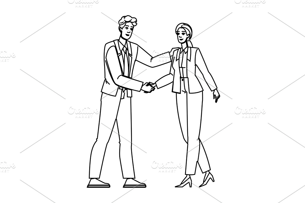 trust handshake agreement vector, a Person Illustration by pikepicture