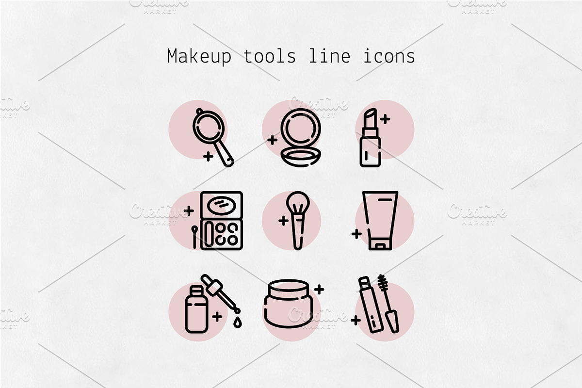 Makeup tools line icons, an Outline Icon by Lyolya Profitrolya (Photo 1 of 2)