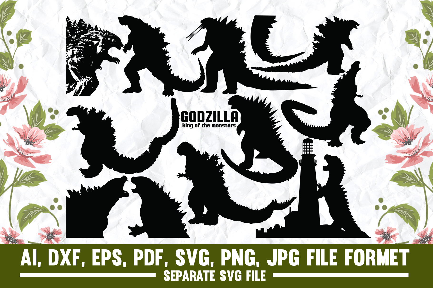 Godzilla svg, an Object Graphic by VectorArtPrintableDesign