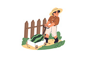 Happy, cute children farmers set, a Person Illustration by PaperTrident (Thumbnail 3 of 9)