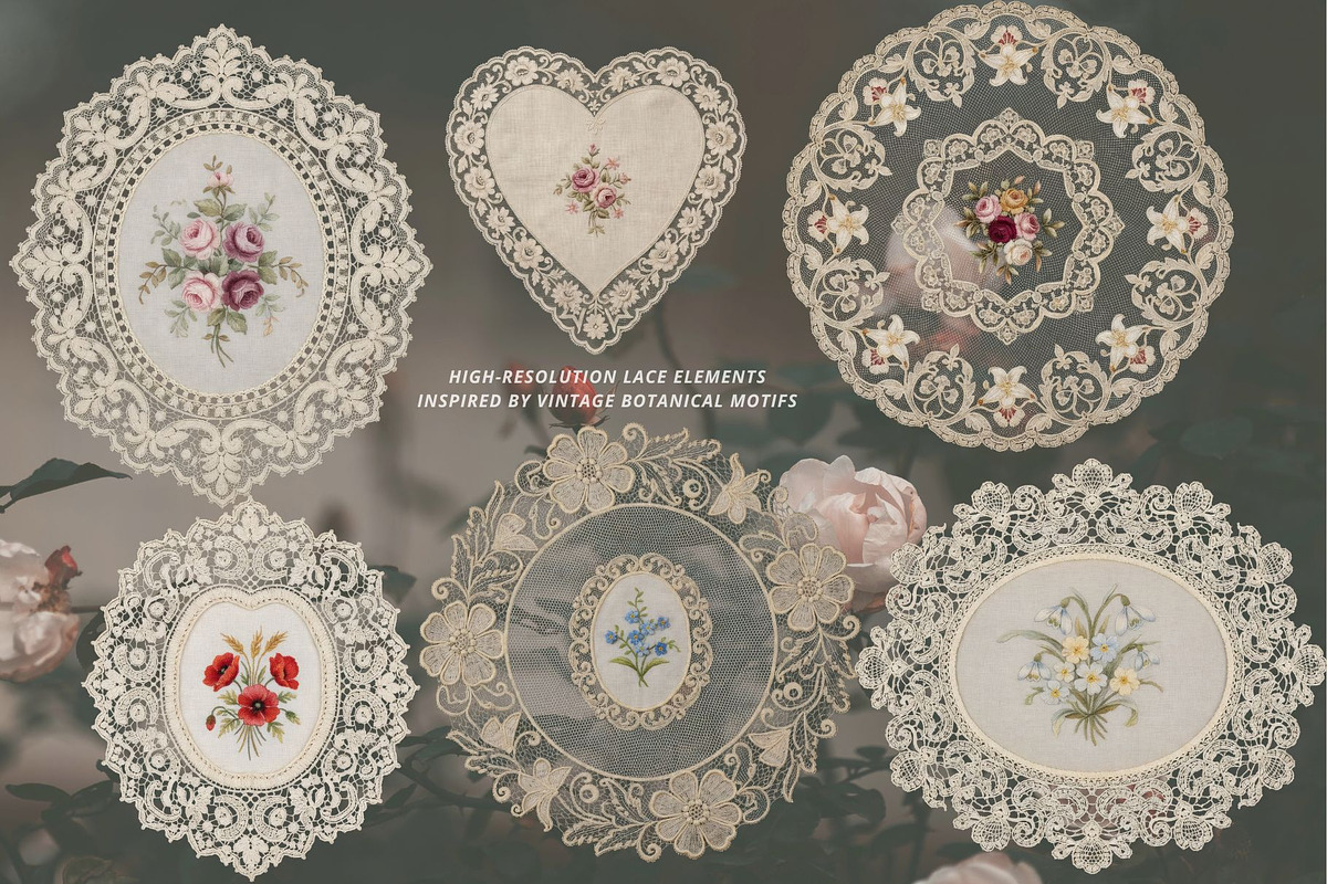 Floral Lace Ornament Kit, a Texture Graphic by NatalieArtsDenysenko (Photo 6 of 10)