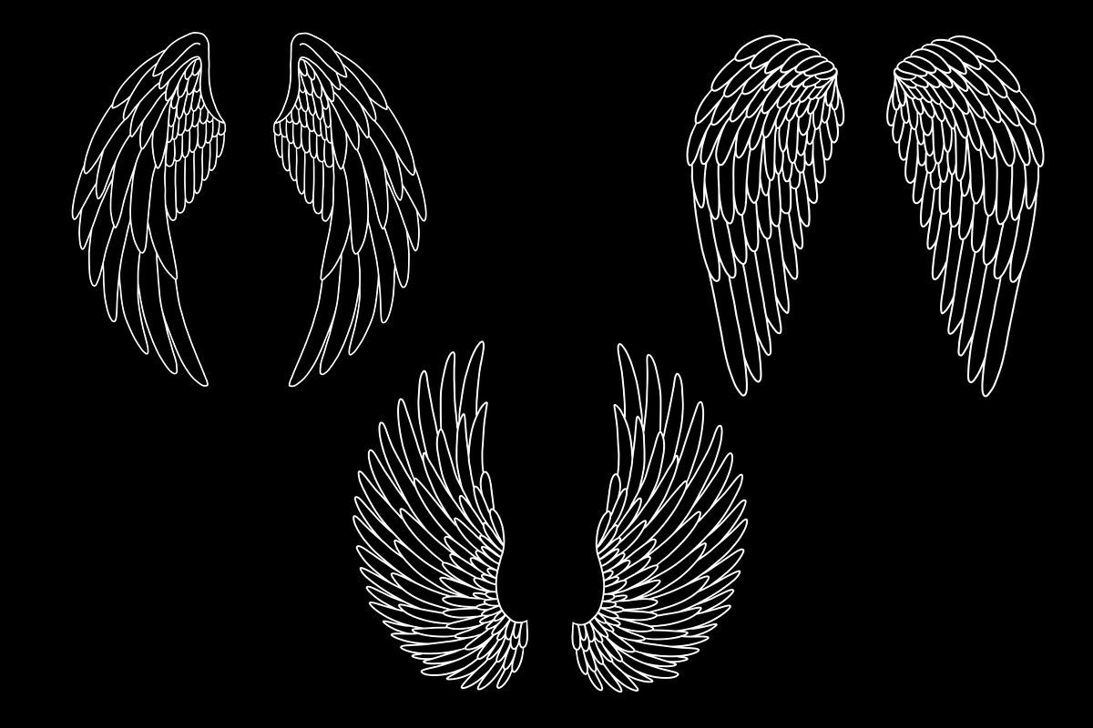 Angel wings stamps for Procreate, a Brush Add-On by Veronika Gotovceva (Photo 3 of 5)