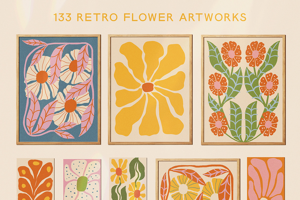 Retro Posters Groovy Flower Market, a Decorative Illustration by Ayya Studio (Photo 5 of 16)