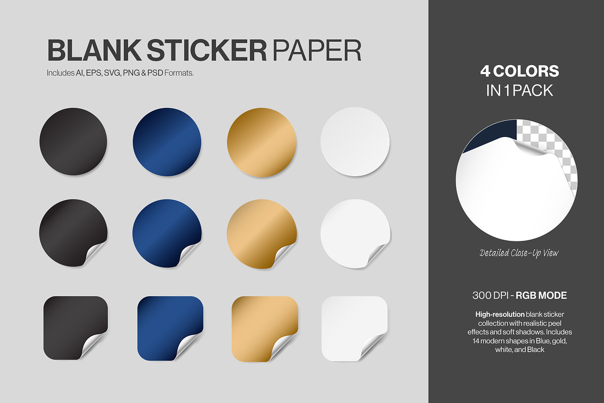 Blank Sticker Mockup Set, a Mockup by DesignerCandies (Photo 6 of 11)