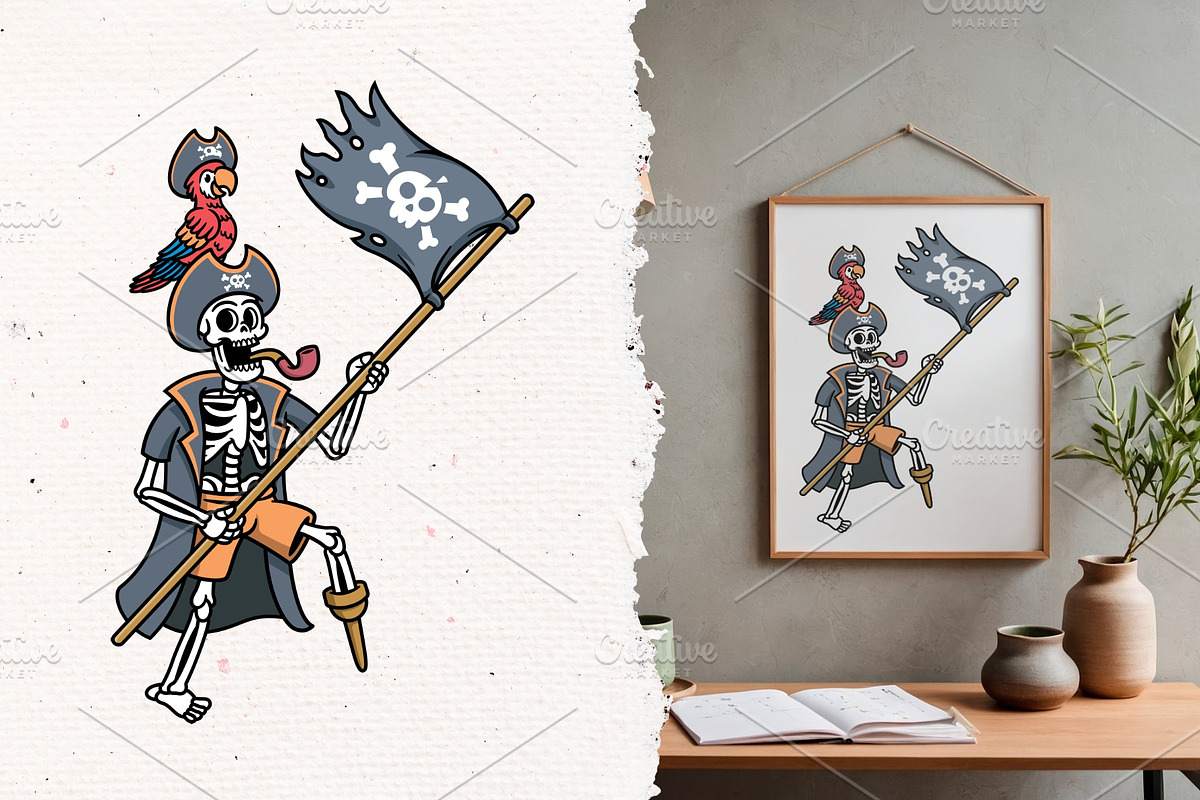 Skull pirate 10 vector illustrations, a Person Illustration by gunaonedesign (Photo 6 of 7)