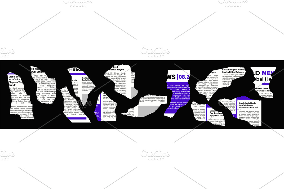 Modern newspaper collage with, an Illustration by skripnikbb
