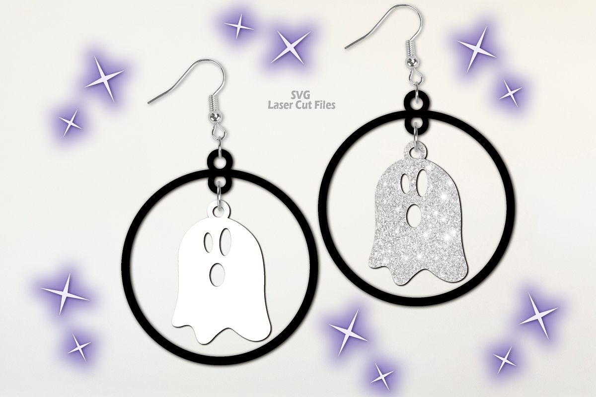 Ghost Earrings SVG Laser Cut Files, a Graphic by Cloud9DesignSVG (Photo 3 of 4)