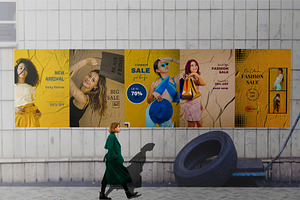 Street Posters Mockup / Glued Wall