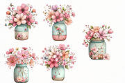 Whimsical spring Flower mason jar, an Illustration by Designworld (Thumbnail 4 of 4)
