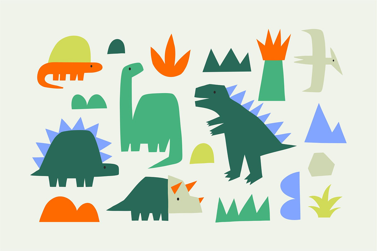 Dinosaurs - Bold vector clipat, a Decorative Illustration by Barkova Nadya (Photo 2 of 5)